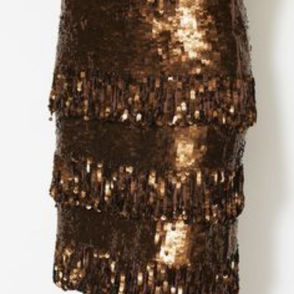 Gold Hawk Ruffle Sequin Skirt - Picture 7 of 7